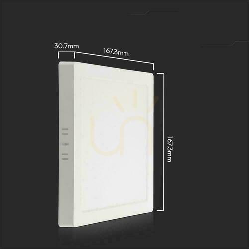 Jelölje be V-TAC 12W LED SAMSUNG CHIP felszíni panel négyzet alakú 167x167mm VT-60012SQ-S 4000K 1200lm
