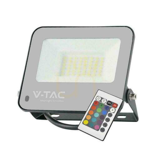 Jelölje be V-TAC VT-44034 RGB+6500 K 30 W fekete LED reflektor távirányítóval