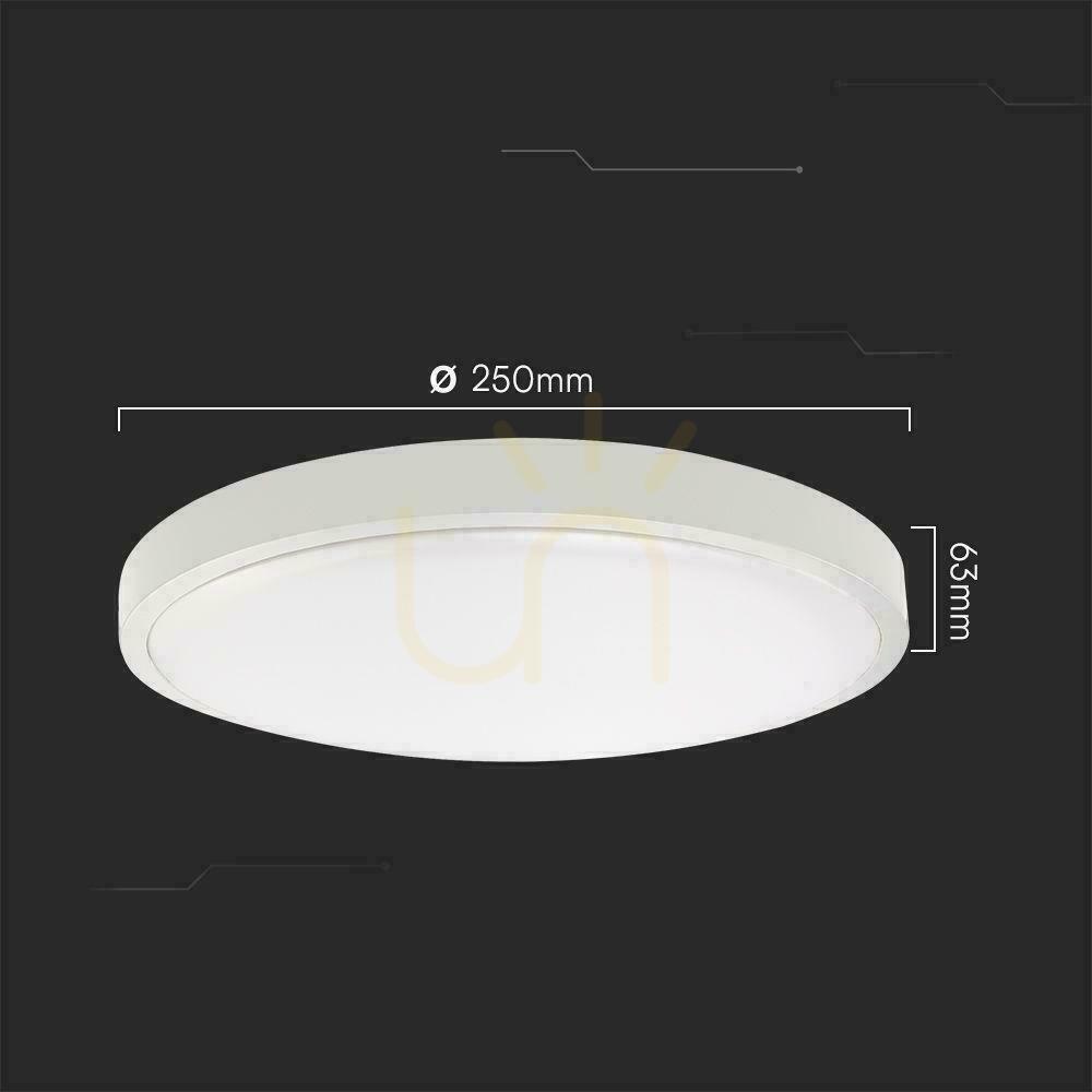 Kijelző Plafond V-TAC 18W LED SAMSUNG CHIP kerek 25cm felszíni szerelésű IP44 fehér VT-8618 3000K 1830lm 5 év garancia Plafond V-TAC 18W LED SAMSUNG CHIP kerek 25cm felszíni szerelésű IP44 fehér VT-8618 3000K 1830lm 5 év garancia