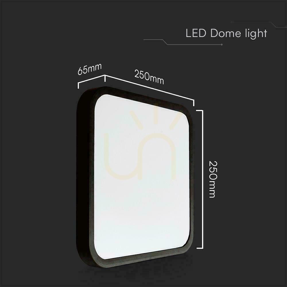 Kijelző Plafond V-TAC 18W LED SAMSUNG CHIP négyzet 25x25cm felszíni IP44 fekete VT-8618B 3000K 1830lm 5 év garancia 5 év garancia Plafond V-TAC 18W LED SAMSUNG CHIP négyzet 25x25cm felszíni IP44 fekete VT-8618B 3000K 1830lm 5 év garancia 5 év garancia