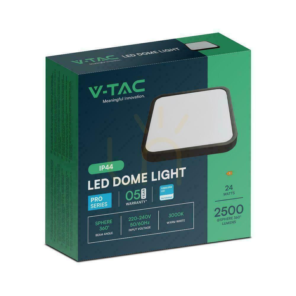 Előnézet Plafond V-TAC 24W LED SAMSUNG CHIP négyzet 30x30cm felszíni IP44 fekete VT-8624B 4000K 2500lm 5 év garancia 5 év garancia Plafond V-TAC 24W LED SAMSUNG CHIP négyzet 30x30cm felszíni IP44 fekete VT-8624B 4000K 2500lm 5 év garancia 5 év garancia