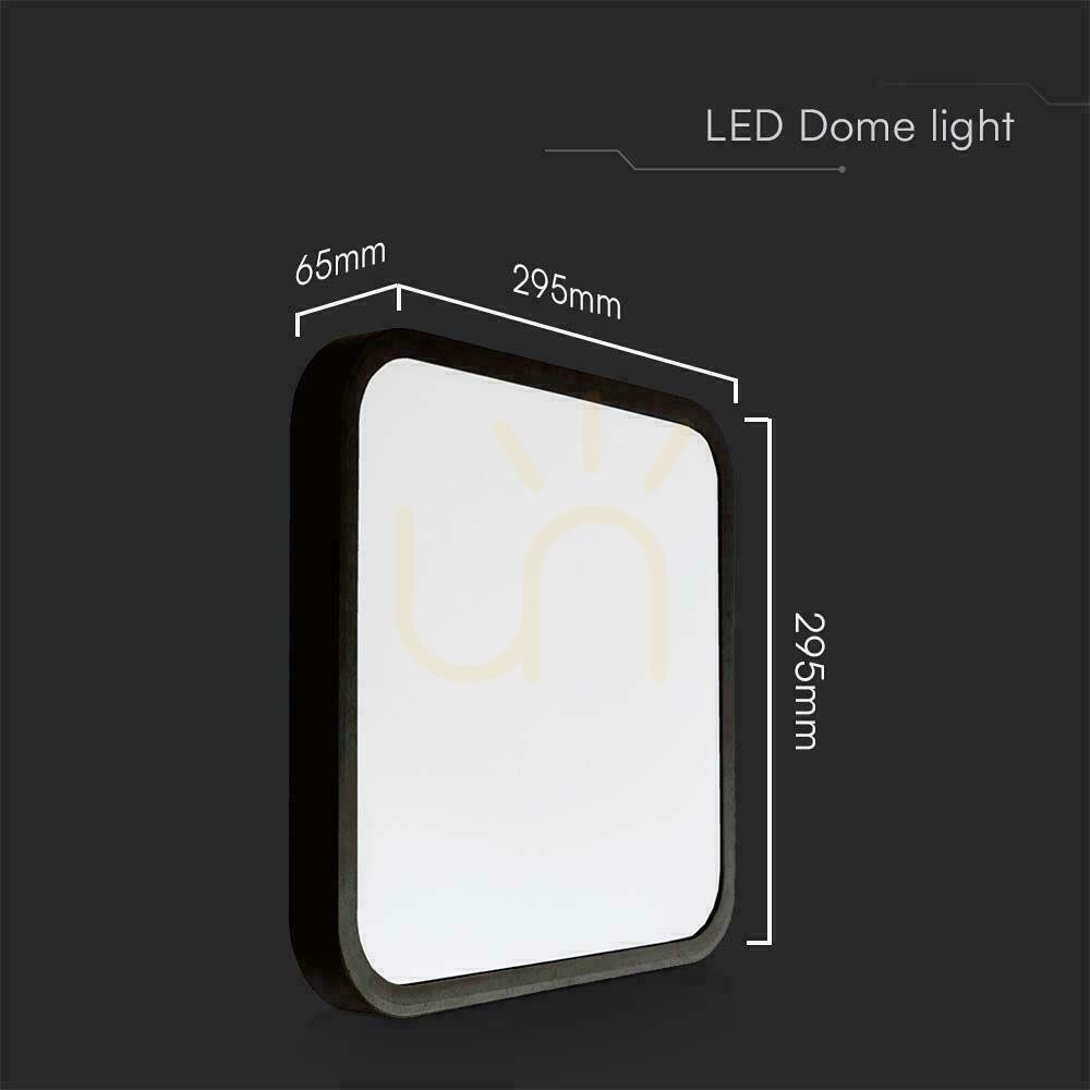 Kijelző Plafond V-TAC 24W LED SAMSUNG CHIP négyzet 30x30cm felszíni IP44 fekete VT-8624B 4000K 2500lm 5 év garancia 5 év garancia Plafond V-TAC 24W LED SAMSUNG CHIP négyzet 30x30cm felszíni IP44 fekete VT-8624B 4000K 2500lm 5 év garancia 5 év garancia