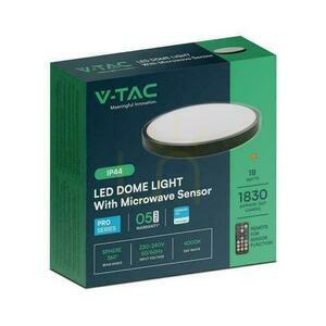 Plafond V-TAC 18W LED SAMSUNG CHIP kerek 30cm felszíni szerelt pilóta mozgásérzékelő IP44 fekete VT-8618S 4000K 1830lm 5 év garancia 5 év garancia small 3