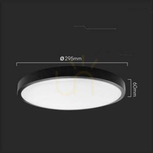 Plafond V-TAC 18W LED SAMSUNG CHIP kerek 30cm felszíni szerelt pilóta mozgásérzékelő IP44 fekete VT-8618S 4000K 1830lm 5 év garancia 5 év garancia small 4