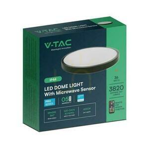 V-TAC VT-8630S mennyezeti lámpa 36 W LED Samsung ø42 cm fekete, mikrohullámú érzékelő távirányítóval, 4000 K 3820 lm, IP44 small 3