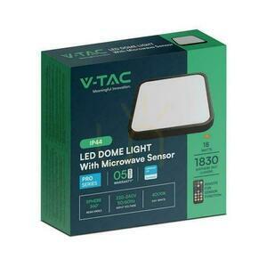 Plafond V-TAC 18W LED SAMSUNG CHIP négyzet 30x30cm felszíni szerelésű Pilot mozgásérzékelő IP44 fekete VT-8618S 4000K 1830lm 5 év garanciával small 2