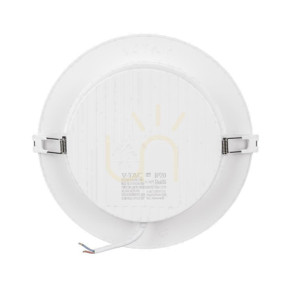 Előnézet V-TAC 18W LED SAMSUNG CHIP süllyesztett panel kerek 220x28mm VT-61018RD-S 3000K 1850lm 5 év garanciával V-TAC 18W LED SAMSUNG CHIP süllyesztett panel kerek 220x28mm VT-61018RD-S 3000K 1850lm 5 év garanciával