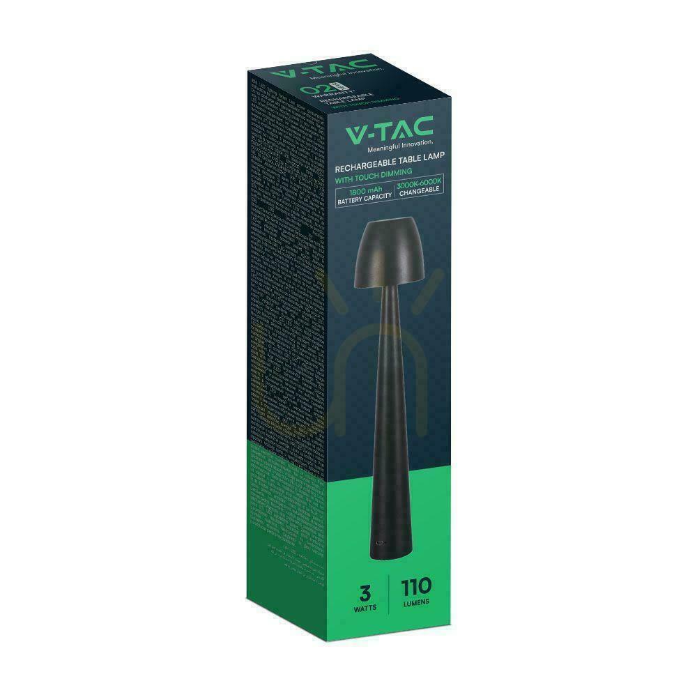 Előnézet V-TAC 3W LED 37cm-es asztali éjszakai lámpa USB töltés Dimmelhető fekete VT-75001 3000K-6000K 110lm. V-TAC 3W LED 37cm-es asztali éjszakai lámpa USB töltés Dimmelhető fekete VT-75001 3000K-6000K 110lm.