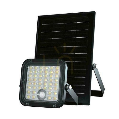 Jelölje be V-TAC 10W-os napelemes LED projektor távirányító, AUTO, időzítő, mozgásérzékelő, IP65, CCT VT-411CCT 4000K+6000K 1500lm