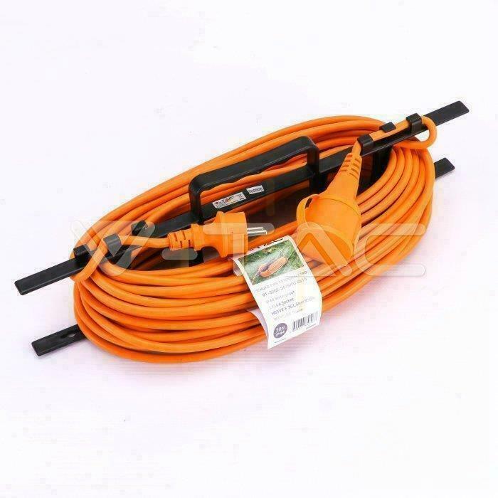 Kilátás V-TAC 30M 16A 16A IP44 kerti hosszabbító kábel visszahúzható konzollal és patenttal VT-3002-30 V-TAC 30M 16A 16A IP44 kerti hosszabbító kábel visszahúzható konzollal és patenttal VT-3002-30
