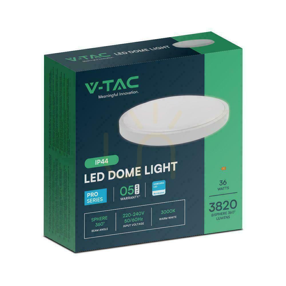 Előnézet Plafond V-TAC 36W LED SAMSUNG CHIP kerek 35cm felszíni szerelés IP44 fehér VT-8630 4000K 3820lm 5 év garancia 5 év garancia Plafond V-TAC 36W LED SAMSUNG CHIP kerek 35cm felszíni szerelés IP44 fehér VT-8630 4000K 3820lm 5 év garancia 5 év garancia
