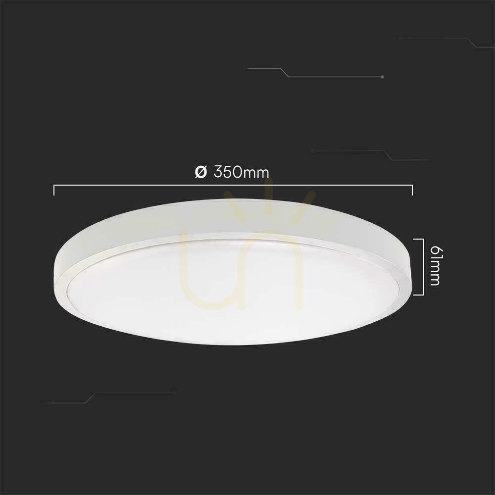 Kijelző Plafond V-TAC 36W LED SAMSUNG CHIP kerek 35cm felszíni szerelés IP44 fehér VT-8630 4000K 3820lm 5 év garancia 5 év garancia Plafond V-TAC 36W LED SAMSUNG CHIP kerek 35cm felszíni szerelés IP44 fehér VT-8630 4000K 3820lm 5 év garancia 5 év garancia