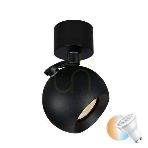 Jelölje be Italux Lafin fekete GU10 mennyezeti spotlámpa, alumínium, 10 cm SPL-45379-1R-BK