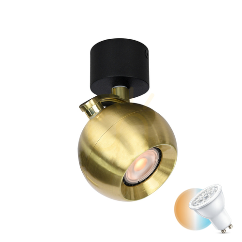 Jelölje be Italux fekete GU10 LED spotlámpa 10W alumínium 10 cm SPL-45379-1R-BK-GD