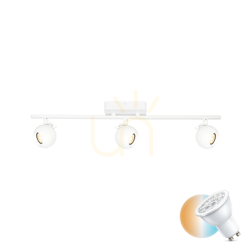 Jelölje be Italux 3 pontos fehér LED spotlámpa GU10 alumínium SPL-45379-3-WH