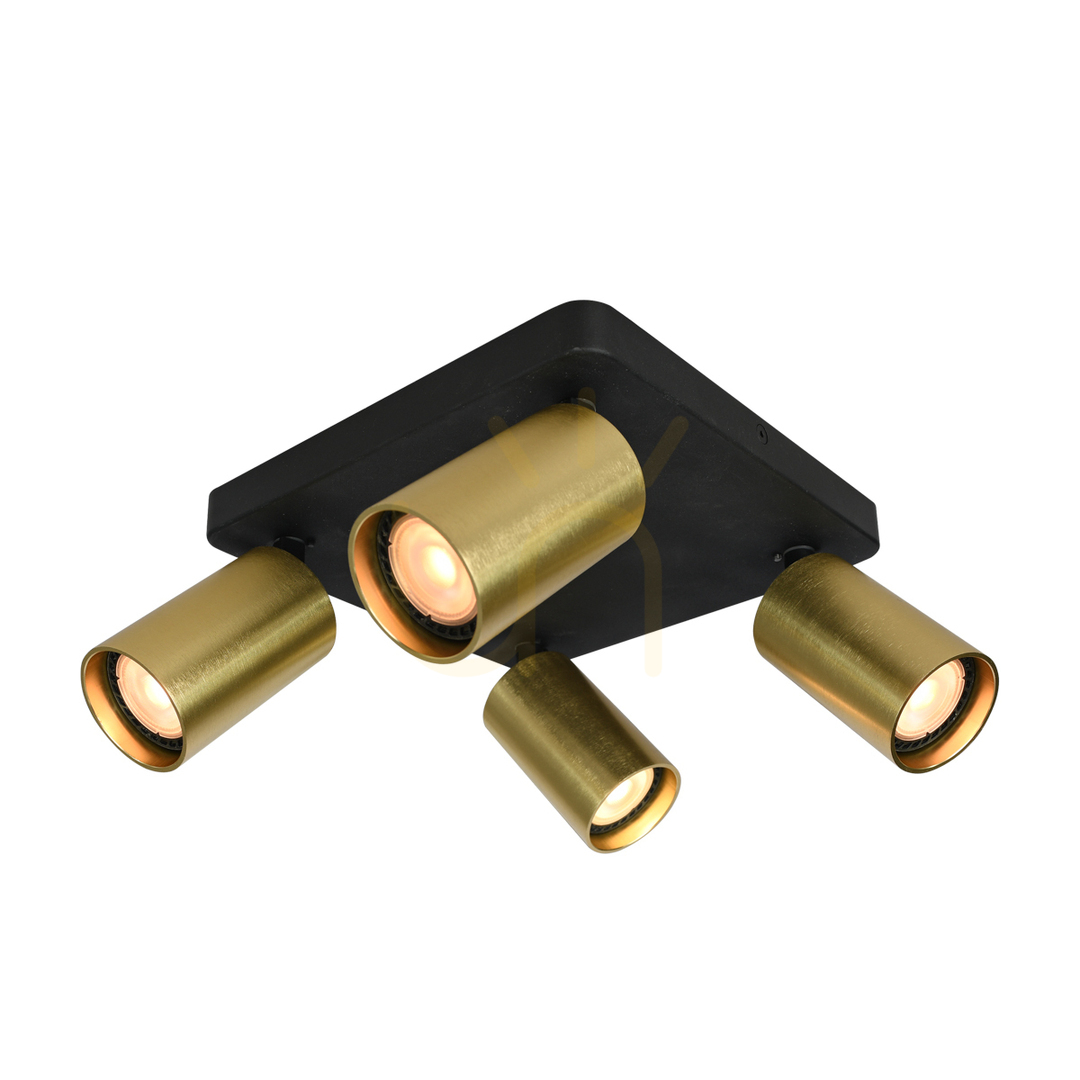 Kilátás Italux Nesto fekete 4 égős GU10 spotlámpa SPL-23436-4S-BK-BRSS Italux Nesto fekete 4 égős GU10 spotlámpa SPL-23436-4S-BK-BRSS