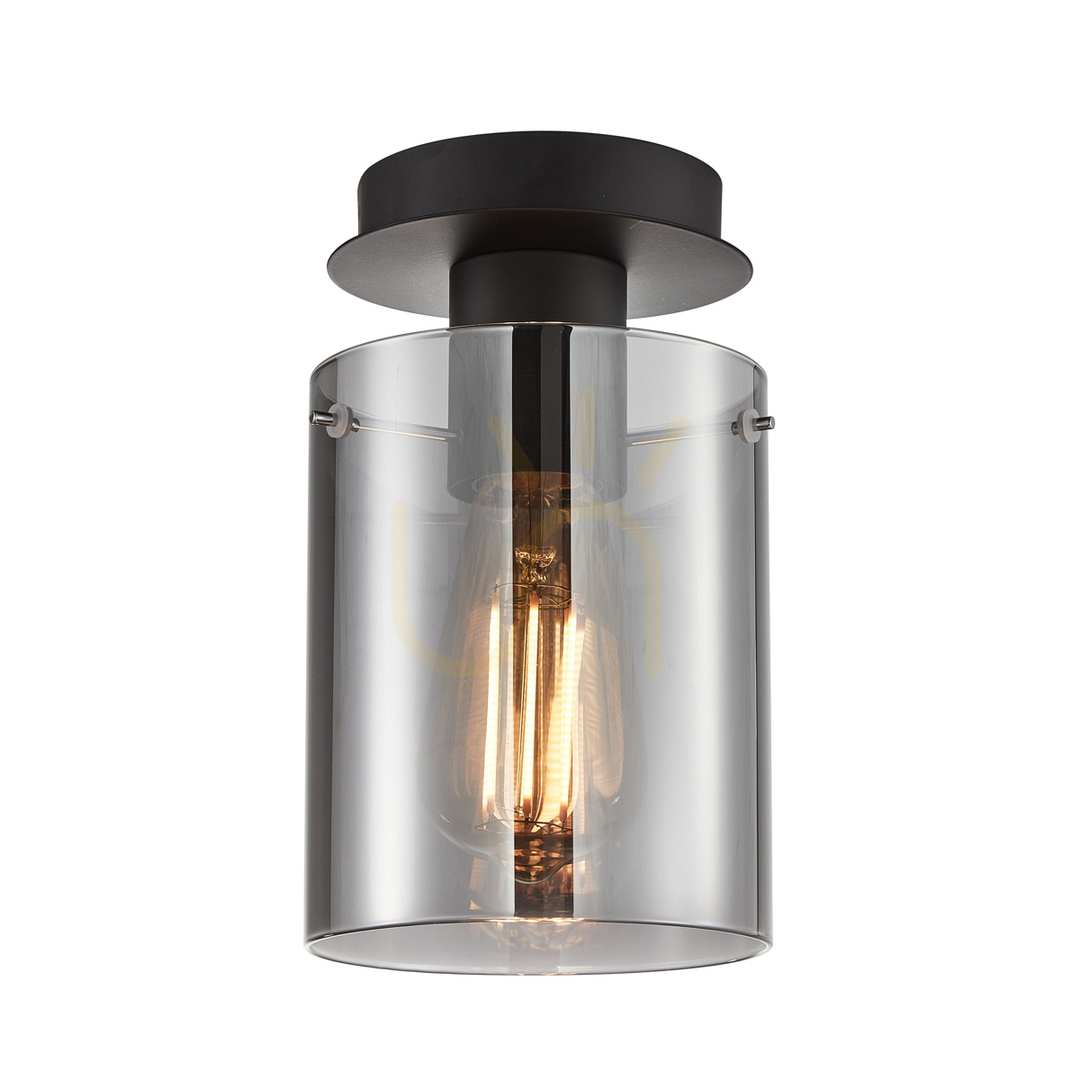 Jelölje be Spotlámpa Italux Sardo E27 fekete, szürke üveg, 1x40W, 22 cm, SPL-5581-1SC-BK-SG Spotlámpa Italux Sardo E27 fekete, szürke üveg, 1x40W, 22 cm, SPL-5581-1SC-BK-SG