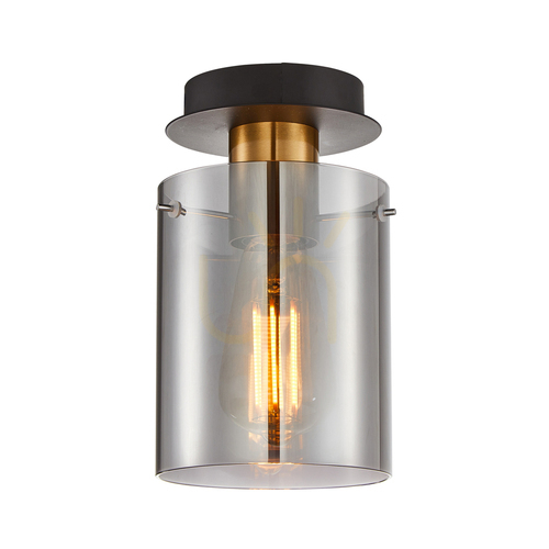 Jelölje be Spotlámpa Italux Sardo fekete-sárgaréz füst üveg E27 1x40W SPL-5581-1SC-BRO-SG