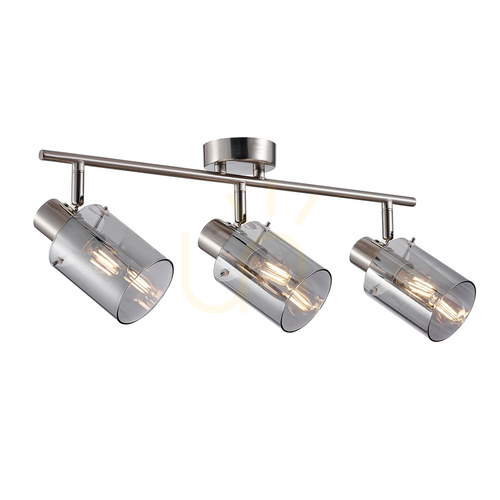 Jelölje be Spotlámpa Italux Sardo E14 3x LED, ezüst, smoky üveg, 48 cm, SPL-5581-3-SC-SG