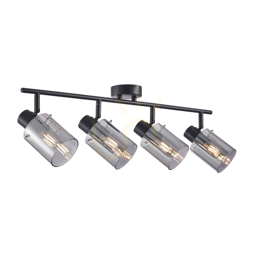 Jelölje be Spotlámpa Italux Sardo 4xE14 fekete smoky üveg SPL-5581-4-BK-SG