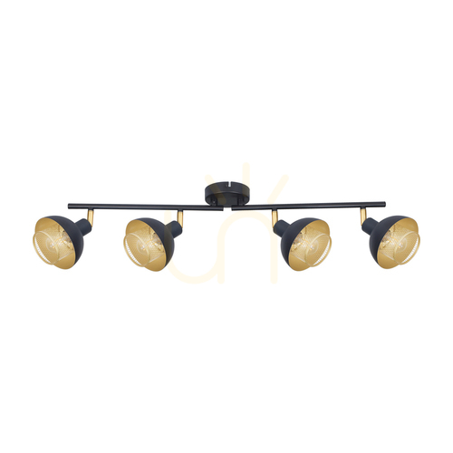 Jelölje be Spotlámpa Italux Savio E14 4 égős fekete-arany fém SPL-27357-4-BK-GD