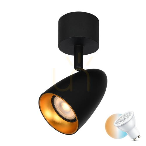 Jelölje be Italux fekete LED spotlámpa GU10 10W alumínium 1 fej Tino SPL-36748-1R-BK-GD