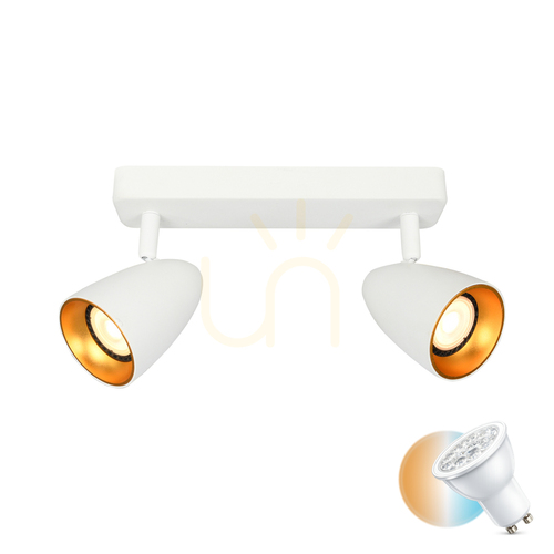 Jelölje be Italux spotlámpa Tino GU10 2x10W fehér alumínium 24 cm SPL-36748-2-WH-GD