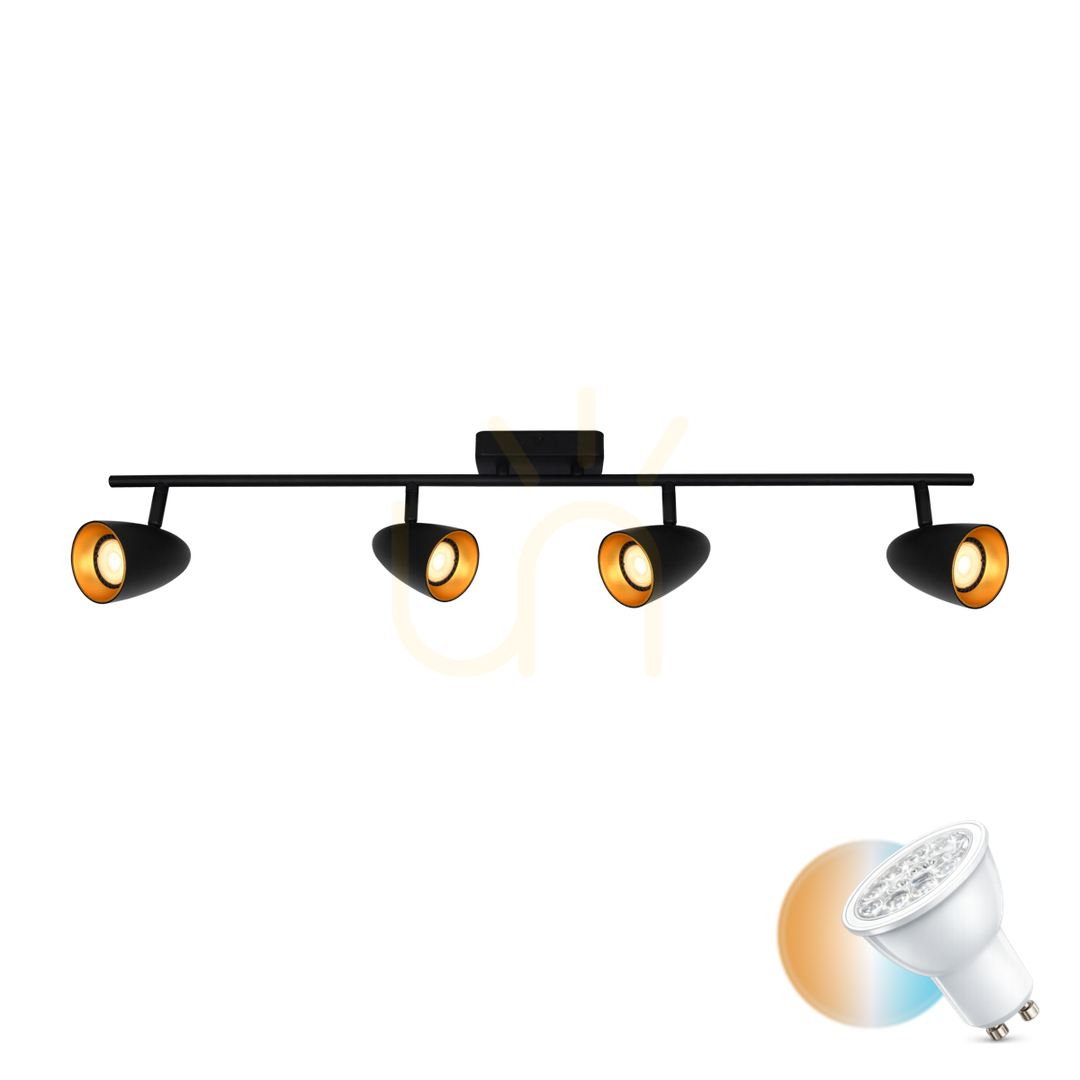 Jelölje be Spotlámpa Italux Tino 4xGU10 fekete alumínium SPL-36748-4-BK-GD Spotlámpa Italux Tino 4xGU10 fekete alumínium SPL-36748-4-BK-GD