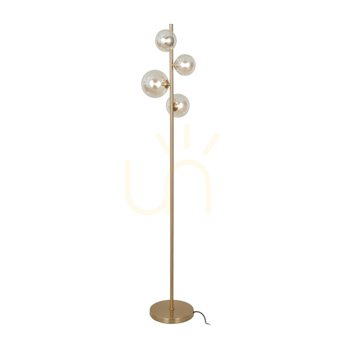 Jelölje be Italux álló lámpa aranysárga üveg 4 pontos G9 160 cm FL-406007-4-HBR