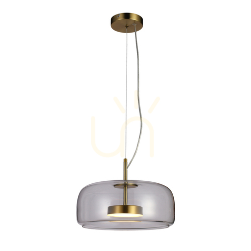 Jelölje be Italux LED függőlámpa aranysárga üveg-akril 33 cm PND-17760B-BRSS-CL