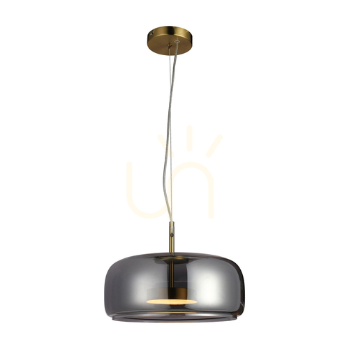 Jelölje be Italux LED függőlámpa arany-smoky üveg 33 cm PND-17760B-BRSS-SG