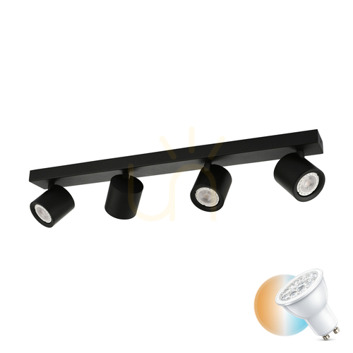 Jelölje be Italux 4 pontos GU10 fekete LED spotlámpa 64 cm SPL-31959-4B-BK