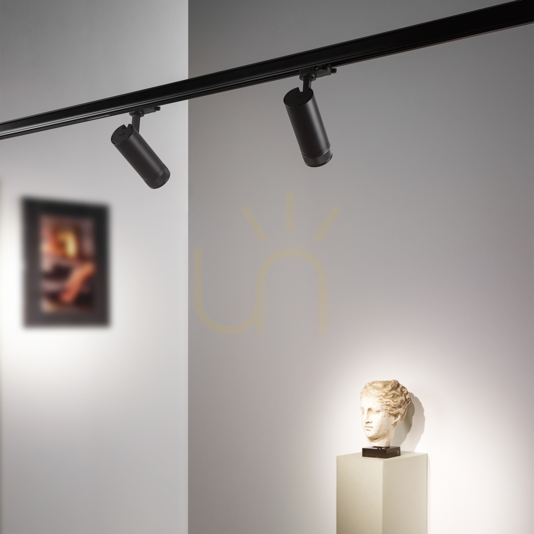 Kilátás Sínes lámpa Ideallux EOS 340814 fekete 25W 2700K 3-fázisú Sínes lámpa Ideallux EOS 340814 fekete 25W 2700K 3-fázisú