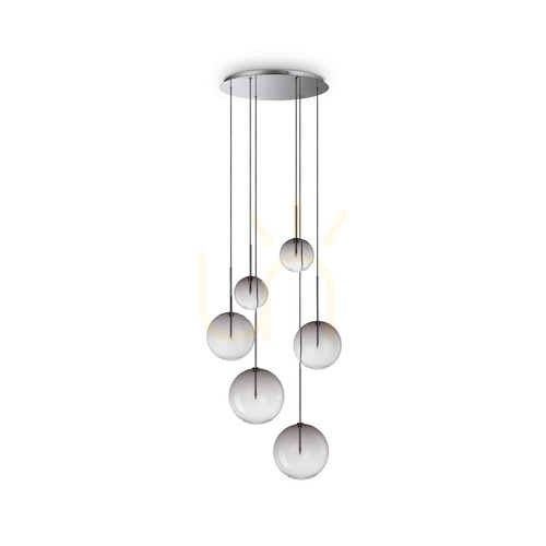 Jelölje be Függőlámpa Ideallux Equinoxe SP6 Fumé Sfumato króm üveg 345413