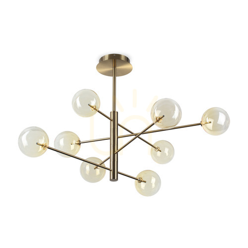 Jelölje be Függőlámpa Ideallux Equinoxe SP8 Ambra Sfumato króm üveg 128 cm 345420