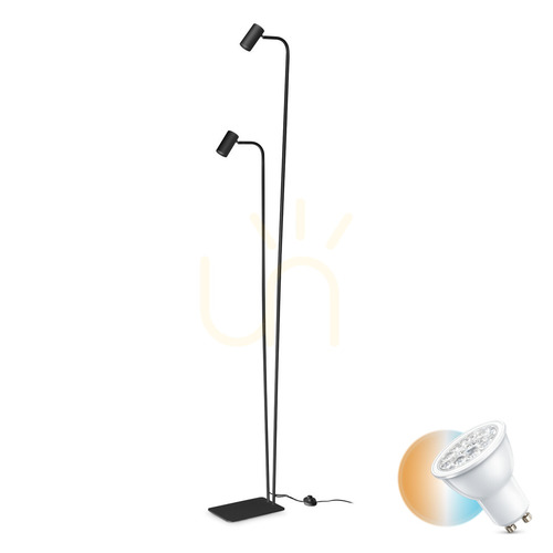 Jelölje be Állólámpa Ideallux GINGER PT2 NERO fekete GU10 2x28W 326672