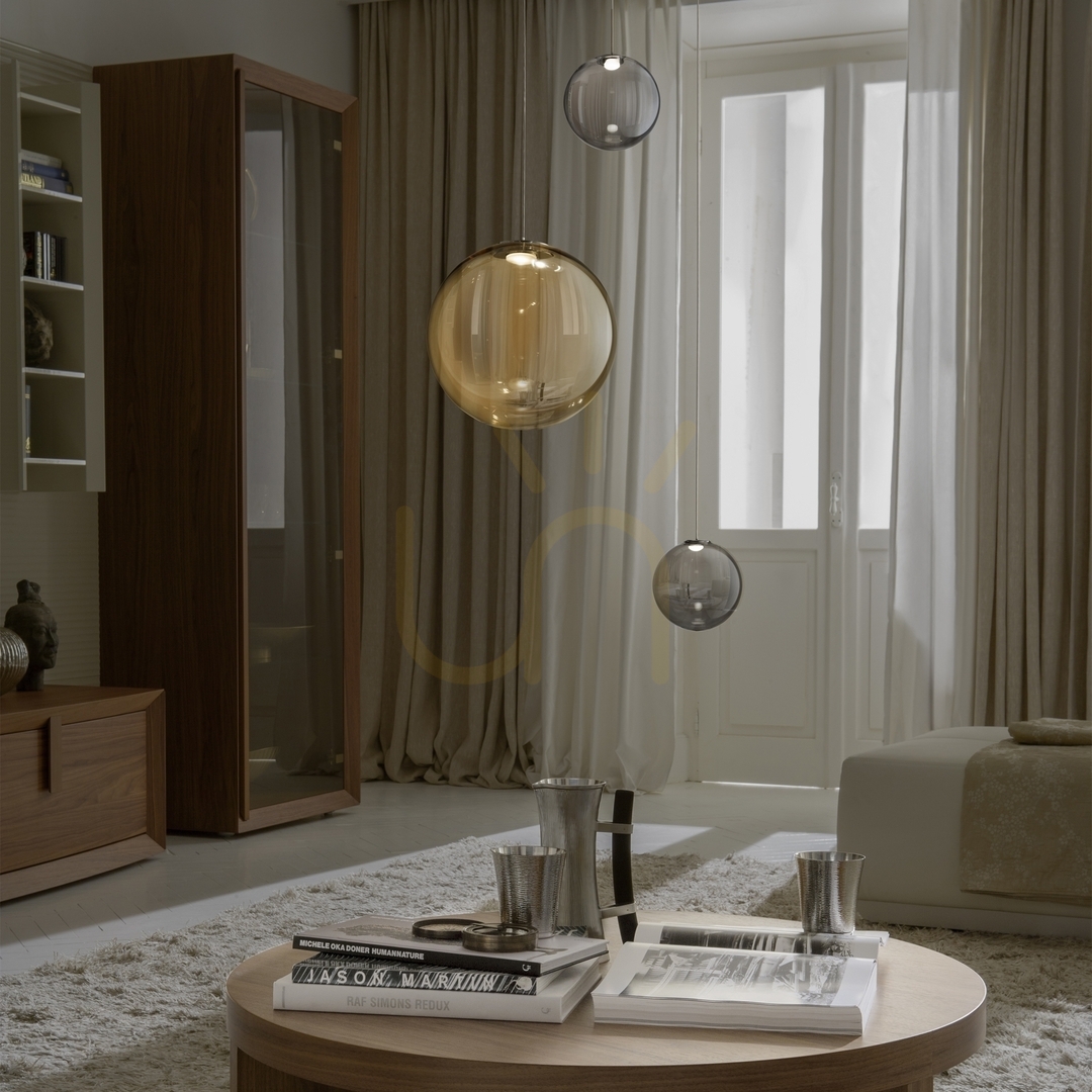 Kilátás Üveg dekoráció Ideallux MAPA MINI füstszínű D20 cm 289908 Üveg dekoráció Ideallux MAPA MINI füstszínű D20 cm 289908