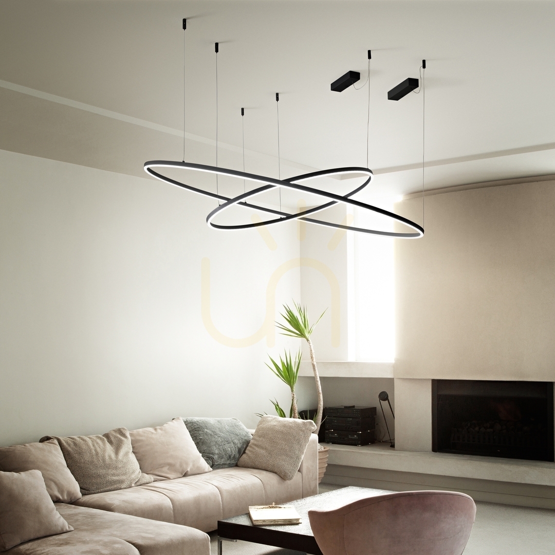 Kilátás Függőlámpa Ideallux Oracle Slim fekete LED 150 cm 2700K 81W 342160 Függőlámpa Ideallux Oracle Slim fekete LED 150 cm 2700K 81W 342160