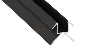 Lumines CANTO LED profil 1 m, fekete lakkozott, külső sarok gipszkartonhoz, perforáció nélkül, 35,9 × 15,1 mm, szalag max. 12 mm small 0