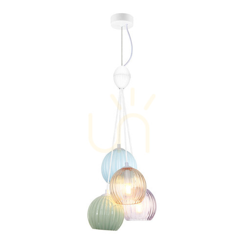 Jelölje be Italux fehér üveg kerámia 4 pontos E14 LED függőlámpa PND-94794-4B-MLTI
