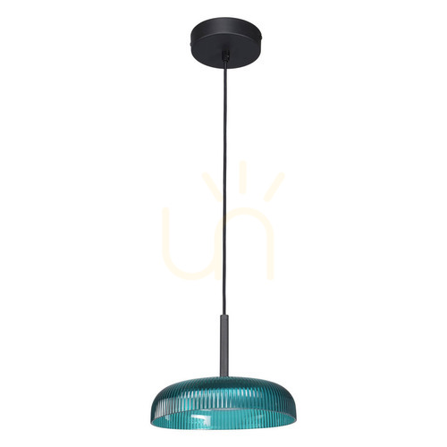 Jelölje be Italux Colle LED függőlámpa zöld/fekete 12 W 25 cm PND-48529-BK-BLU