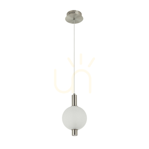Italux Lenti LED függőlámpa 7W 3000K ezüst, fehér búrával PND-83631-1-SC-WH small 0