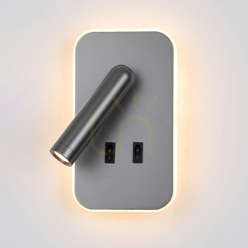 Jelölje be Italux LED fali lámpa szürke alumínium 8W 3000K WL-83957-1-GR