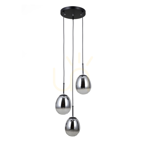 Jelölje be Függőlámpa Italux Meolo fekete smoky 3xE14 PND-40825-3-BK