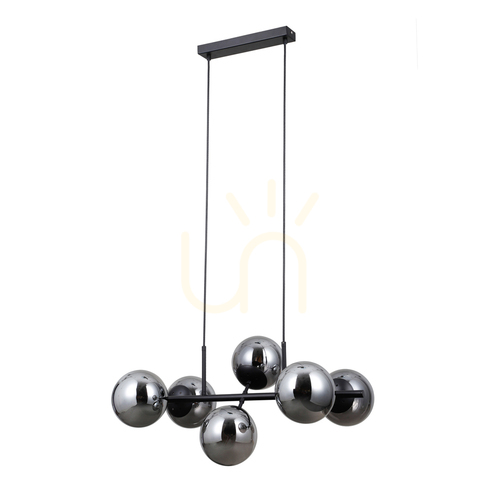 Jelölje be Függőlámpa Italux Molite 6xE14 fekete smoky üveg 67 cm PND-1098-6-BK
