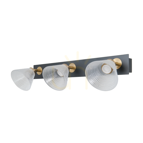 Jelölje be Italux LED 3 lámpás fekete üveg fali lámpa WL-34393-3-BK-HBR
