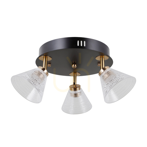 Jelölje be Italux fekete LED fali lámpa 3 pont 12W 3000K 42 cm WL-34393-3R-BK-HBR