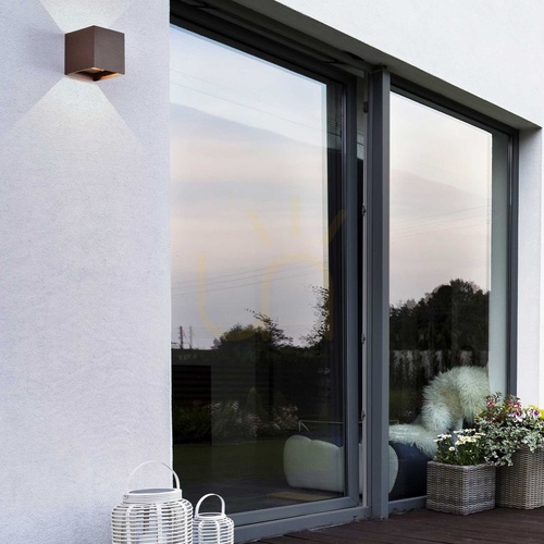 Jelölje be Mantra Davos 6527 kültéri LED falilámpa, 12 W, 3000 K, corten felület