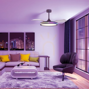 Mantra NORTH 8730 fekete mennyezeti ventilátor LED-világítással és behúzható lapátokkal small 3