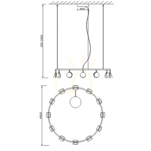 Mantra SHELL 7260 LED csillár, aranyszínű, 86 cm, 3000 K small 5